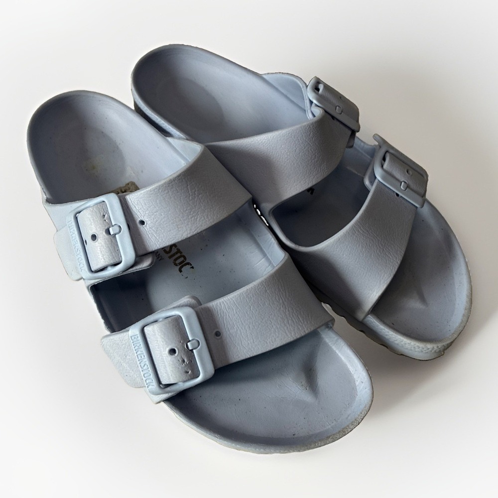 Birkenstock Arizona EVA Unisex Size EU 38/US 7 Light Blue Slide Sandals